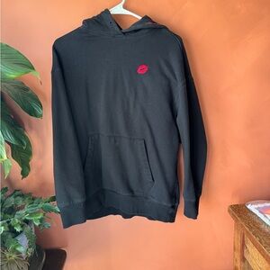 Victoria's Secret Black Hoodie with Pink Lip Patch